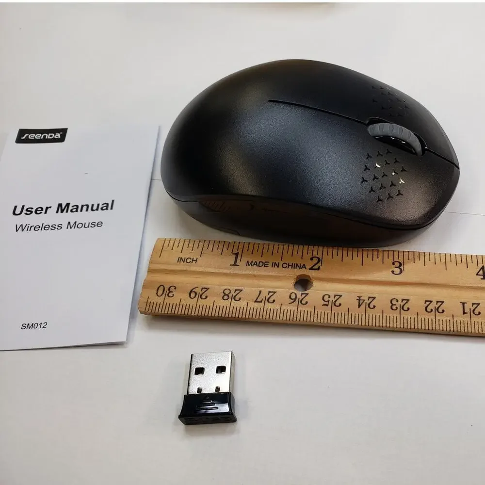 Seenda Wireless Mouse 2.4G Silent Mouse with USB Receiver, Portable. Black